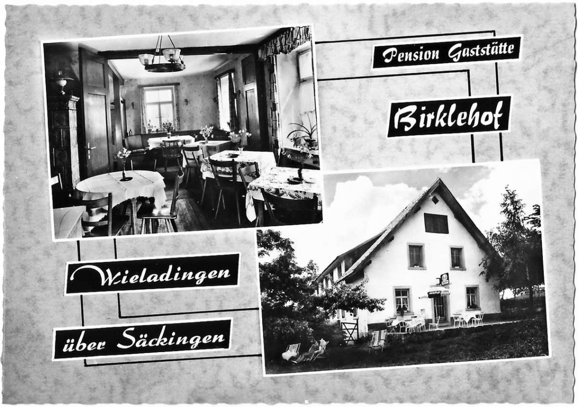 Postkarte Pension Gaststätte Birklehof Wieladingen, Hotzenwald/Südschwarzwald